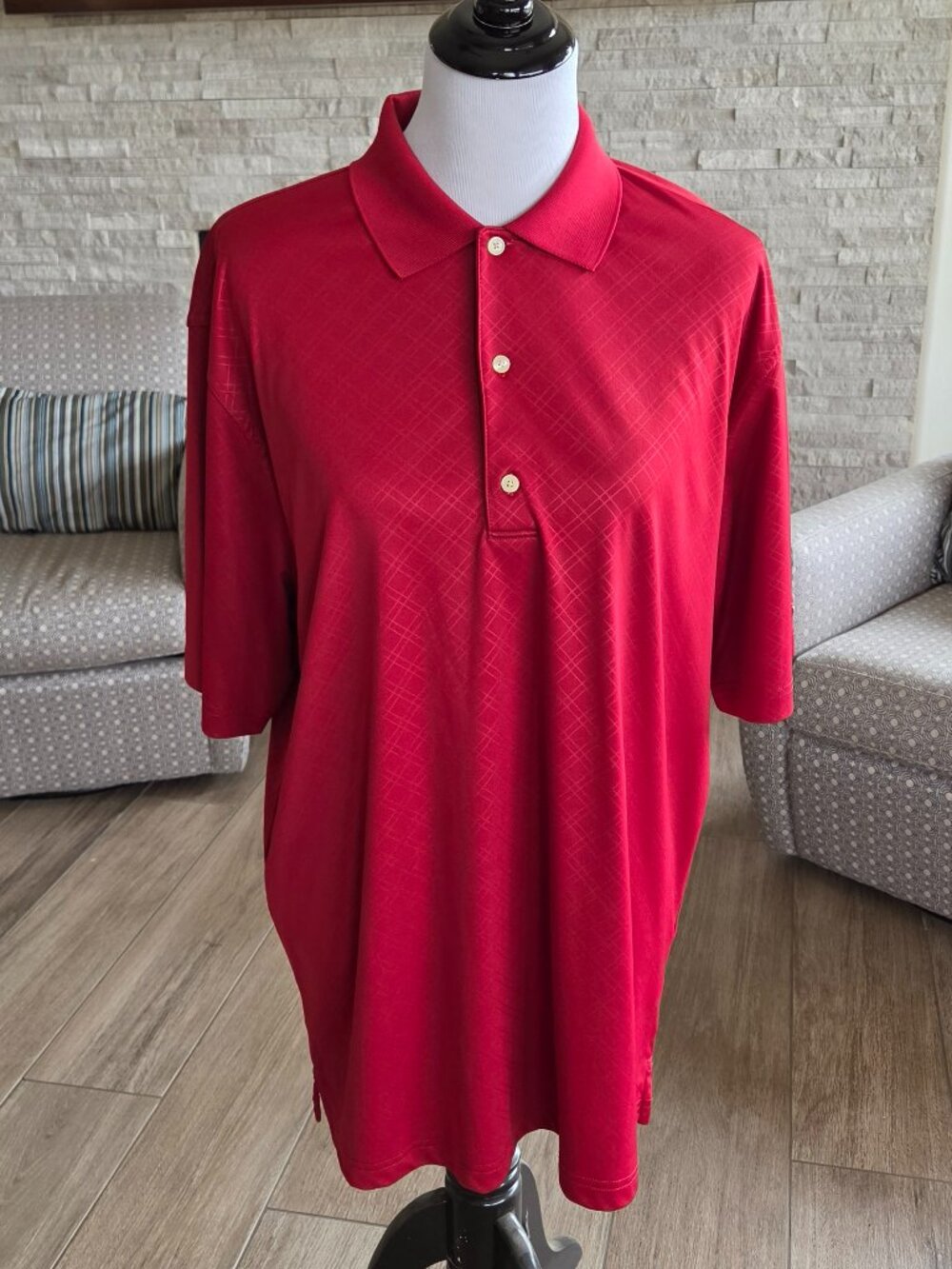 Greg Norman Men's Golf Polo Shirt Red Size L